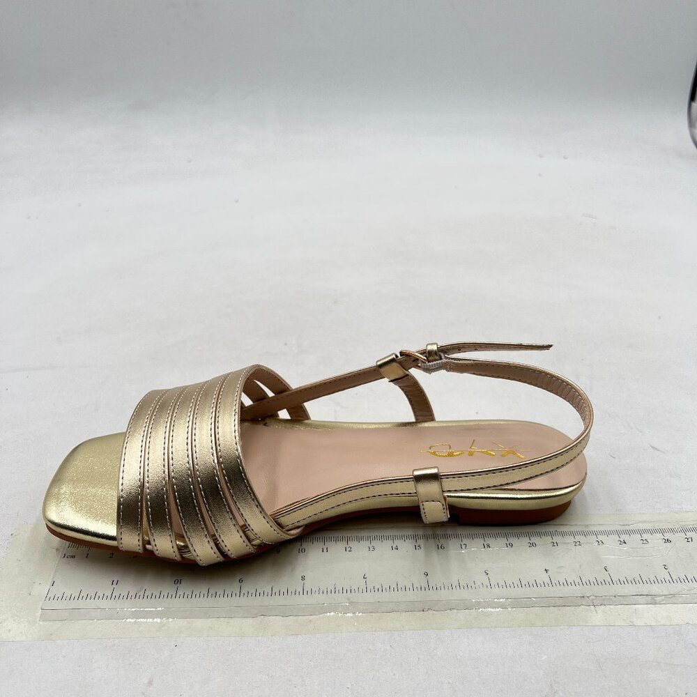 XYD Gold Open Toe Slingback Sandals Wedding Dance Casual Dress Shoes